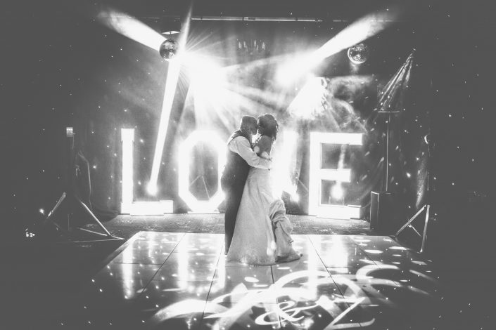 Love Sign and Twinkling Dance Floor for hire in Manchester and Cheshire