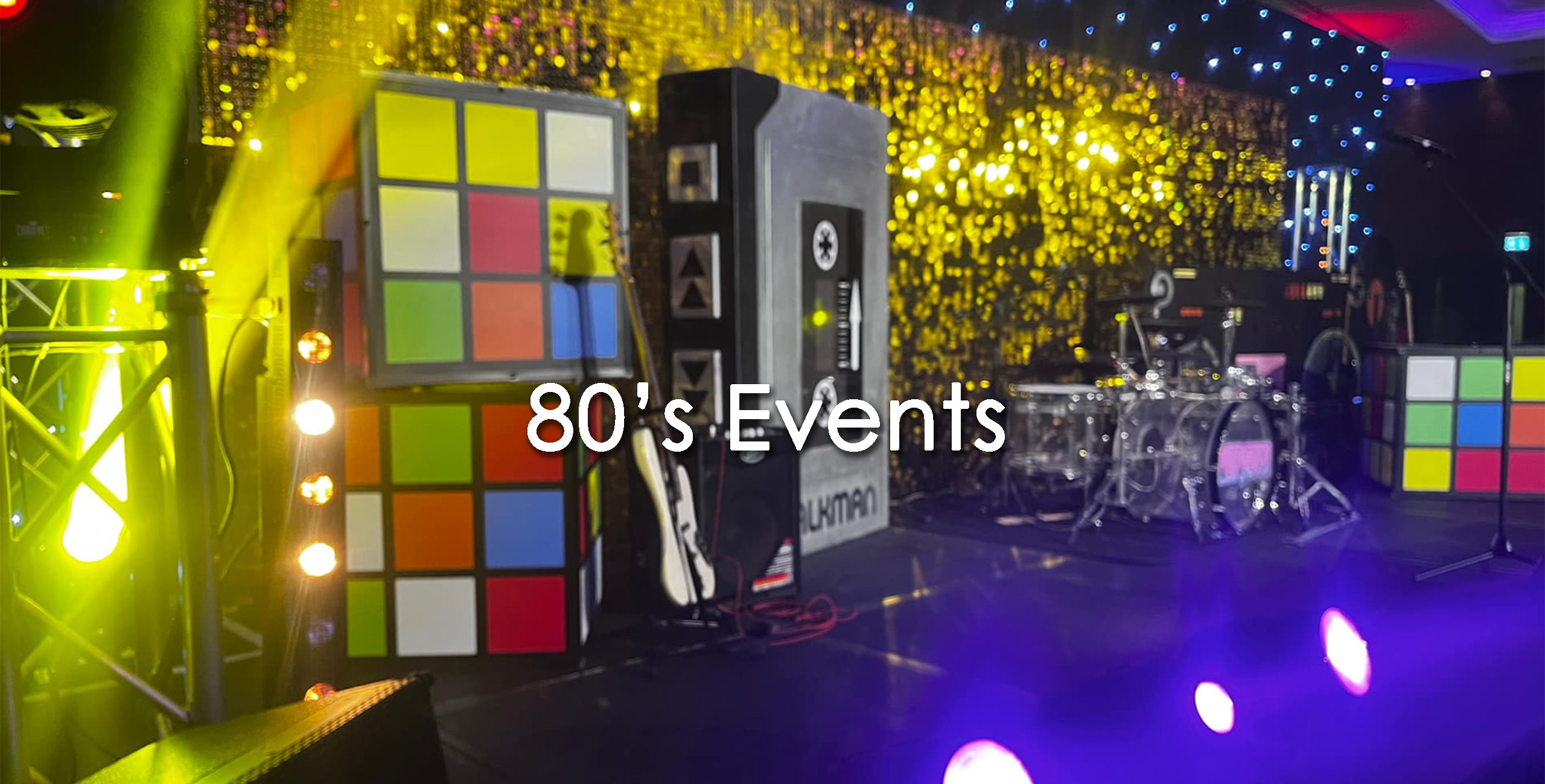 80s events. prop hire themed events